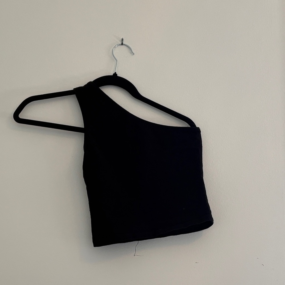 Brandy Melville One-Shoulder Black Crop Top